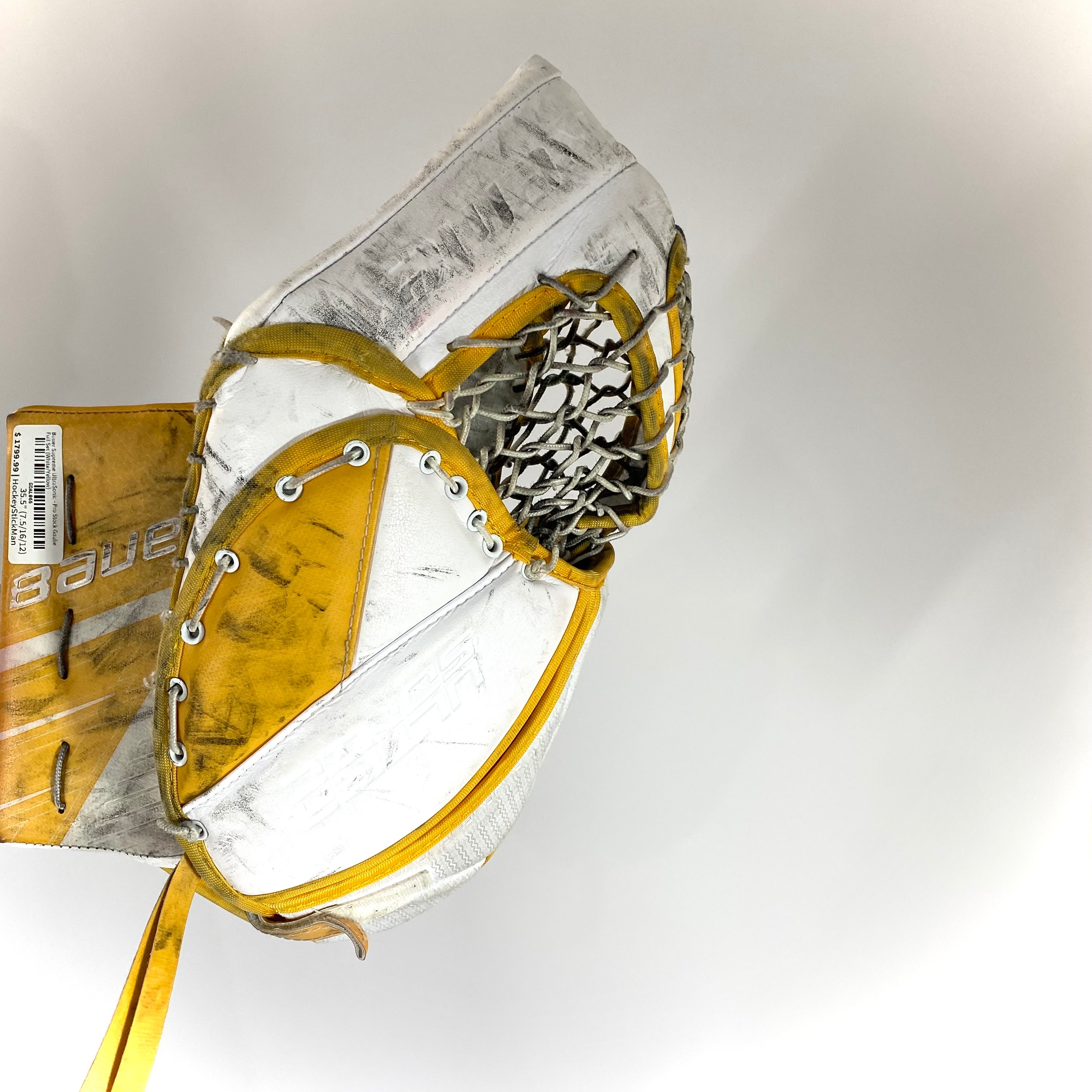 Bauer Supreme UltraSonic - Ensemble complet de gardien de but Pro Stock d'occasion (blanc/jaune)